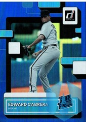 2022 Donruss Baseball Edward Cabrera Blue Holo Foil Rated Rookie #52 Marlins